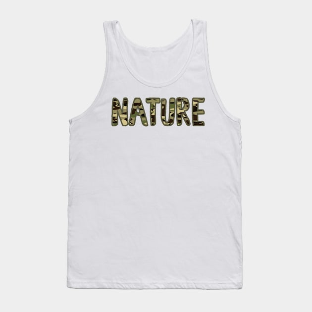 Camouflage Nature Typo Tank Top by Destroyed-Pixel